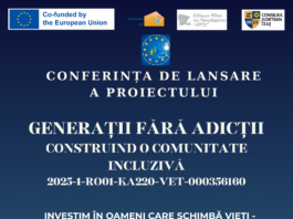 D.G.A.S.P.C. Cluj lansează proiectul Erasmus+ „Generații fără adicții – Construind o comunitate incluzivă”
