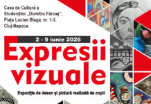 „Expresii vizuale” – universul creativ al copiilor, expus la Cluj-Napoca Afișul expoziției de desen și pictură „Expresii vizuale”, realizată de copii la Casa de Cultură a Studenților „Dumitru Fărcaș” din Cluj-Napoca, 2–9 iunie 2026
